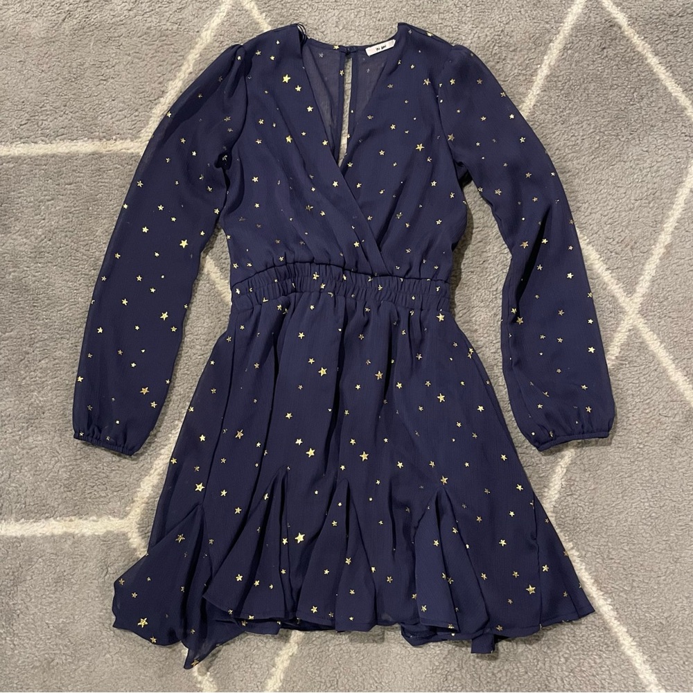 Navy Blue Dress with Gold Stars